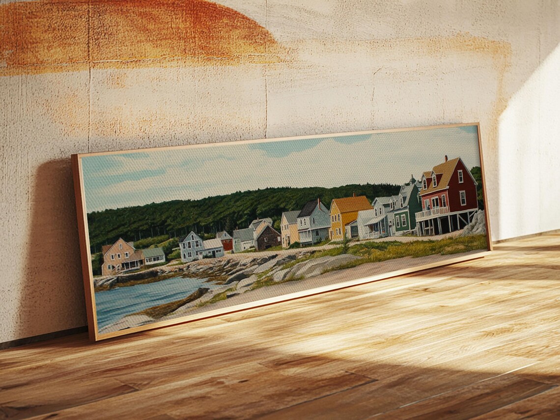 Maine Panoramic Seascape Art Print, Nautical Landscape - Image 5
