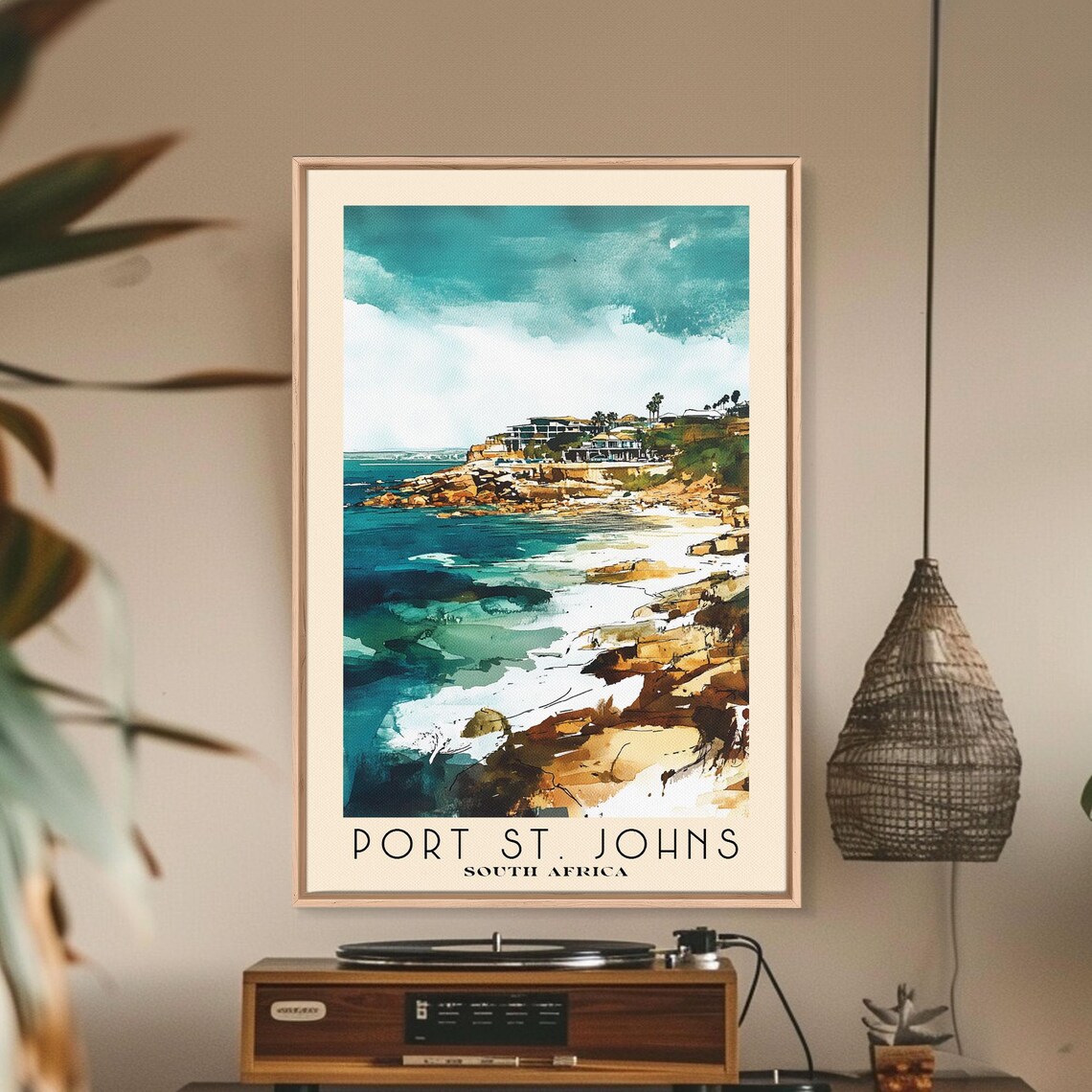 Port St Johns South Africa Watercolor Print Vacation Gift South Africa Wall Art Beach Painting Beach Decor Beach Or Lakehouse Art - Image 2