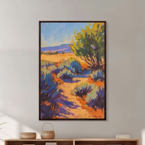 Peaceful Desert Path With Sagebrush Beautiful Wall Art For Living Room Or Bedroom Framed Print For Home Decor