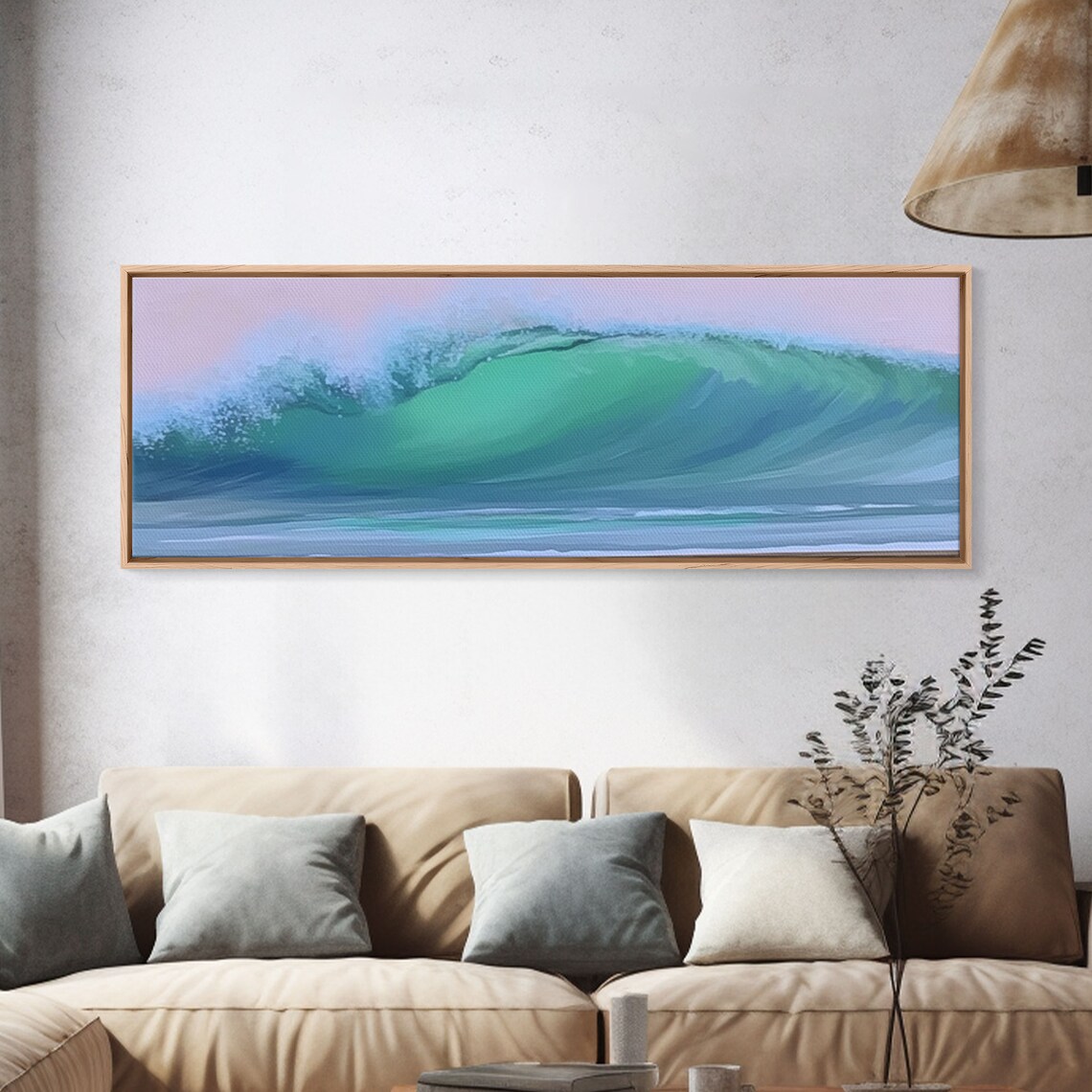 Minimalist Ocean Wave Pastel Turquoise Seascape Abstract Beach Art Poster - Image 4