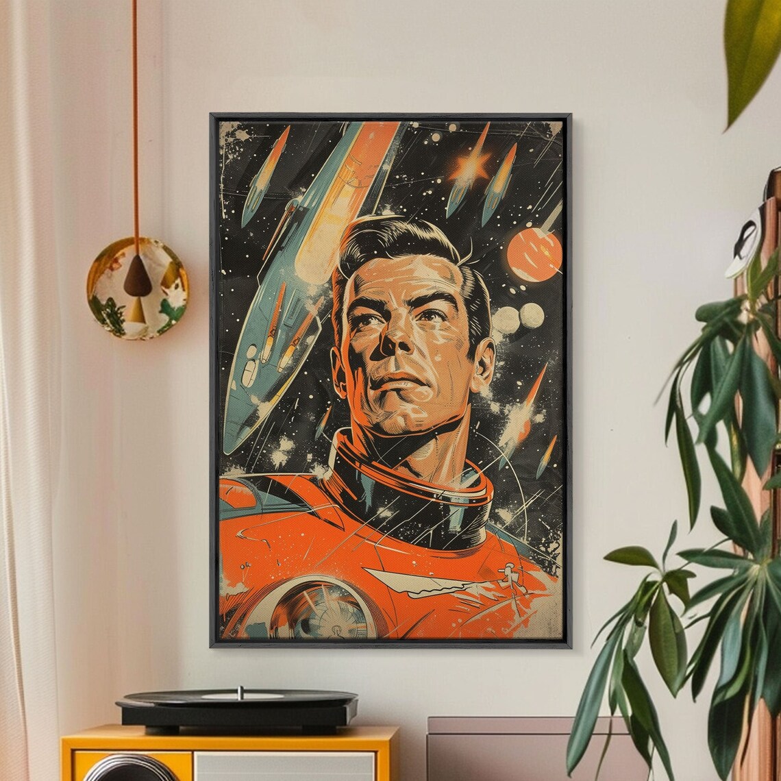Astronaut Comic Book Pop Art, Retro Futuristic Space Art