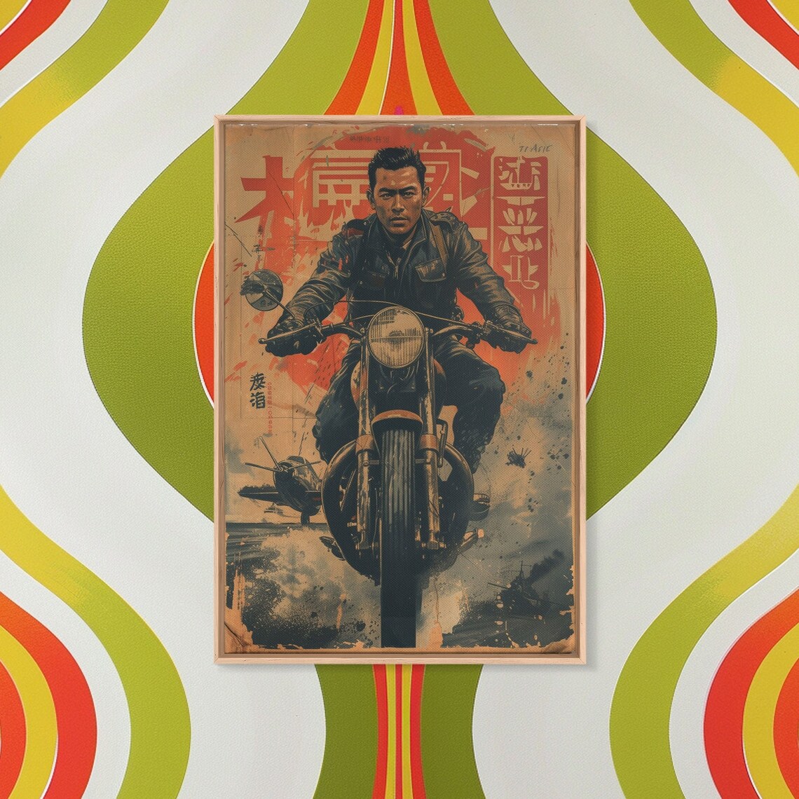 Motorcycle Rider Vintage Japanese Movie Poster Action Print Wall Art - Image 5