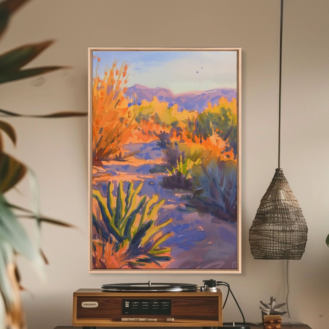 Serene Desert Sunset Landscape Tranquil Wall Art For Living Room Or Bedroom Framed Print For Home Decor - Image 4