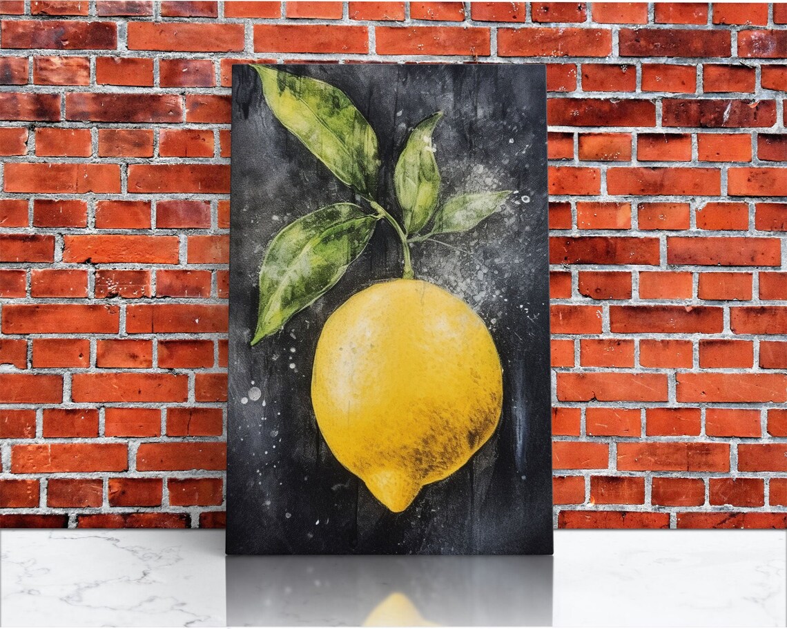Lemon Still Life Oil Print, Small Fruit Art Print