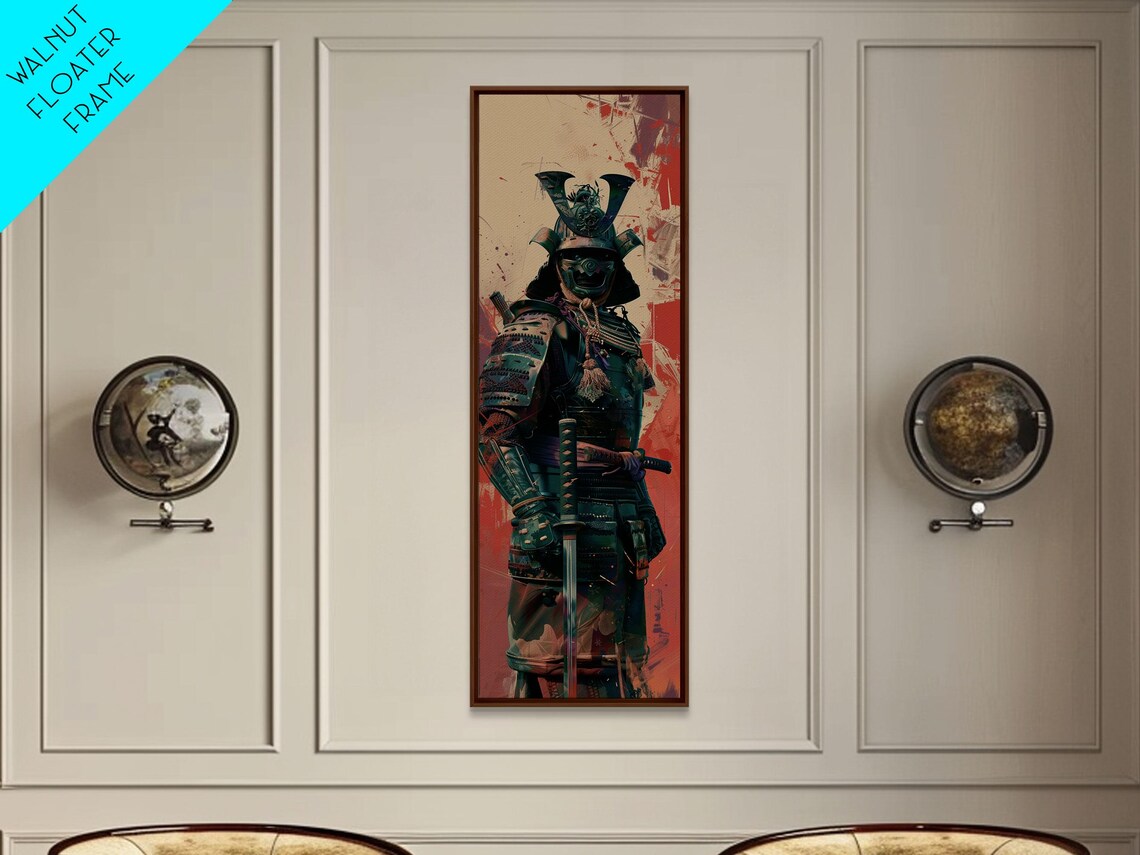 Samurai Armor Wood-Block Art Print, Japanese Style - Image 6