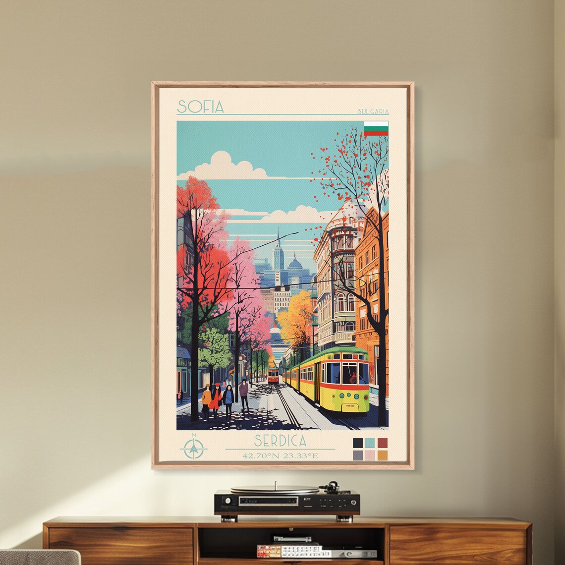 Sofia Bulgaria Travel Poster Framed Print Midcentury Modern Art Pop Art Wall Decor Home Decor Vacation Gift - Image 3