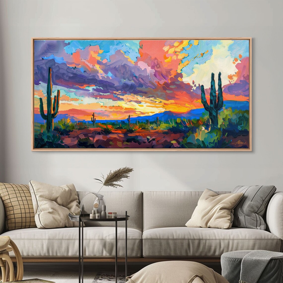 Radiant Desert Pathway With Sunset Glow Framed Print For Living Room Art Perfect For Boho And Southwestern Decor - Image 3