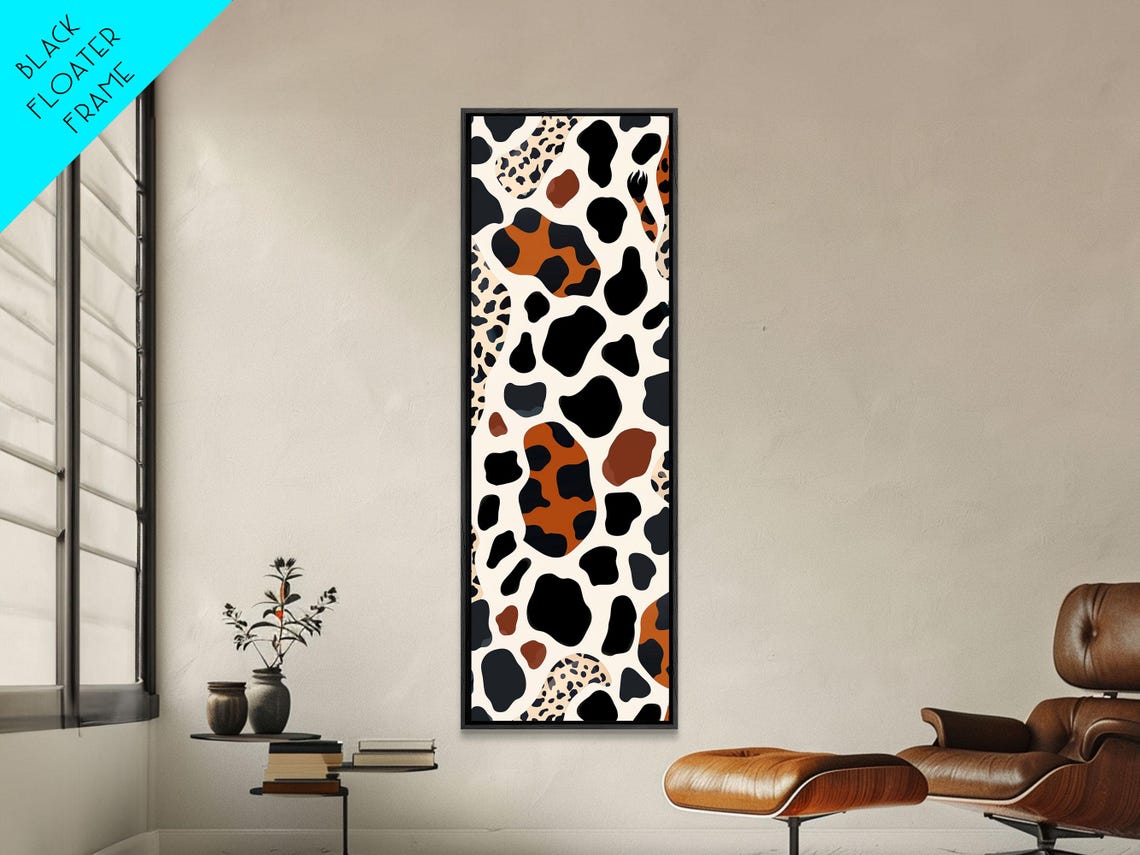 Retro 70s Cheetah Leopard Animal Spots Pattern Tall Wall Print - Image 4