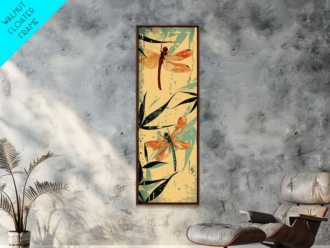 Two Dragonflies Among Bamboo Leaves Vintage Japanese Ukiyo E Art Poster - Image 5