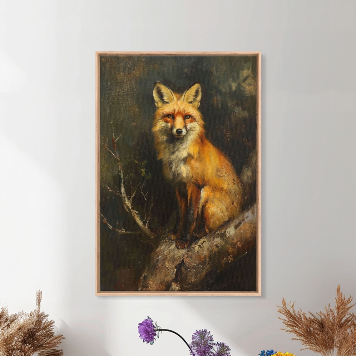 Fox Art Print, Moody Dark Cottagecore Wall Art - Image 4