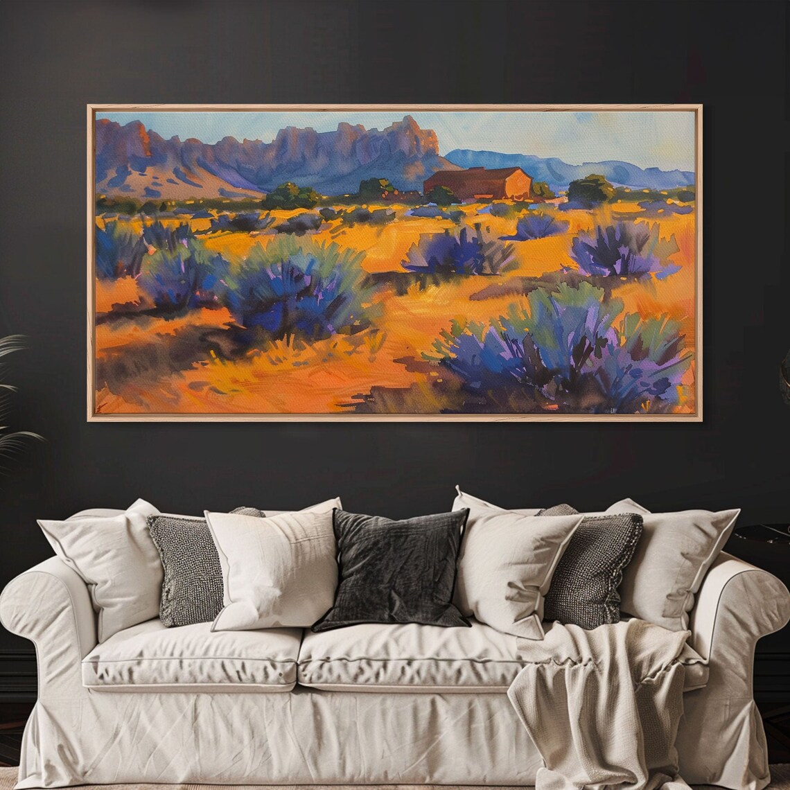 Rustic Barn In Desert Scene Stunning Wall Art For Bedroom Framed Print Boho Style Minimalist Home Decoration - Image 3