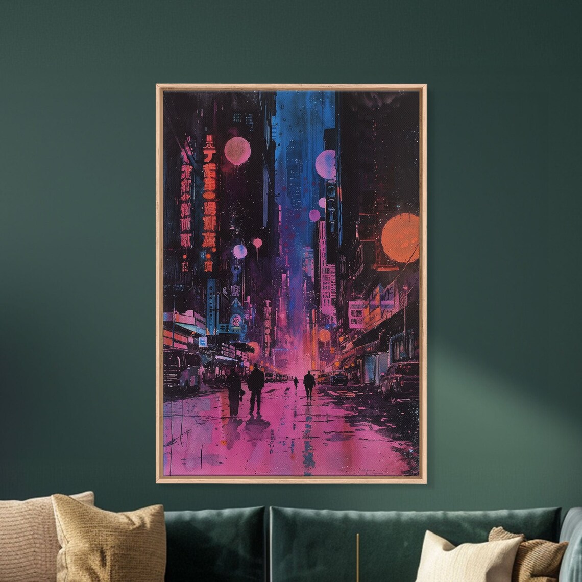 Tokyo Neon City Art Print, Japanese-Inspired Vaporwave - Image 3