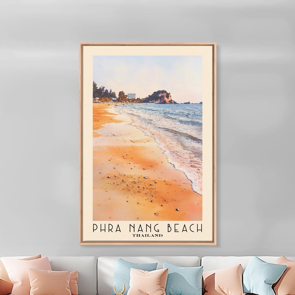 Phra Nang Beach Thailand Golden Sunset Sand Limestone Rock Shore Poster - Image 3
