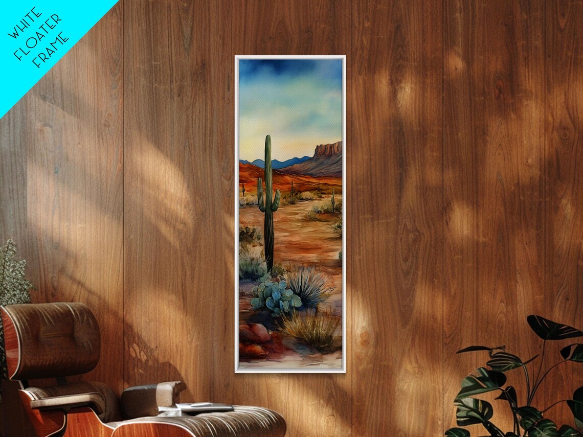Saguaro Cactus Desert Sunset Red Rock Mesa Southwest Watercolor Print - Image 5