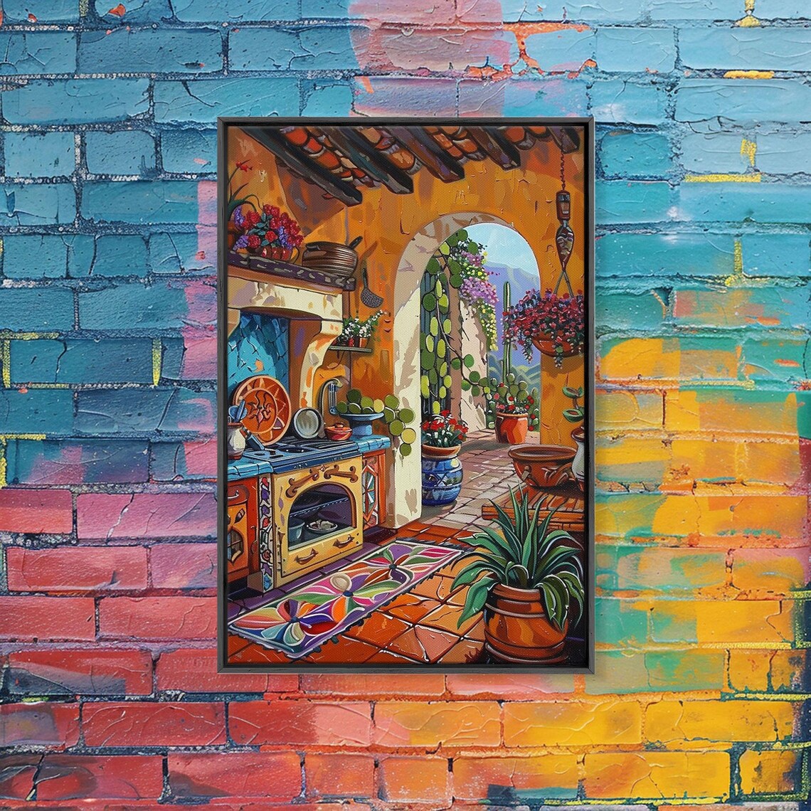 Southwestern Kitchen Mexican Tile Art, Vibrant Poster - Image 4