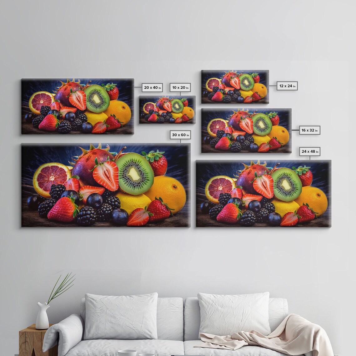 Fruits and Berries Kitchen Wall Art Print, Panoramic - Image 2