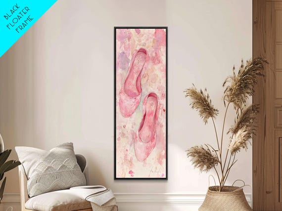 Ballet Flats Pink Abstract Print Light Pink Wall Art Whimsical Rustic Decor Minimalist Living Room Art Above Bed Artwork