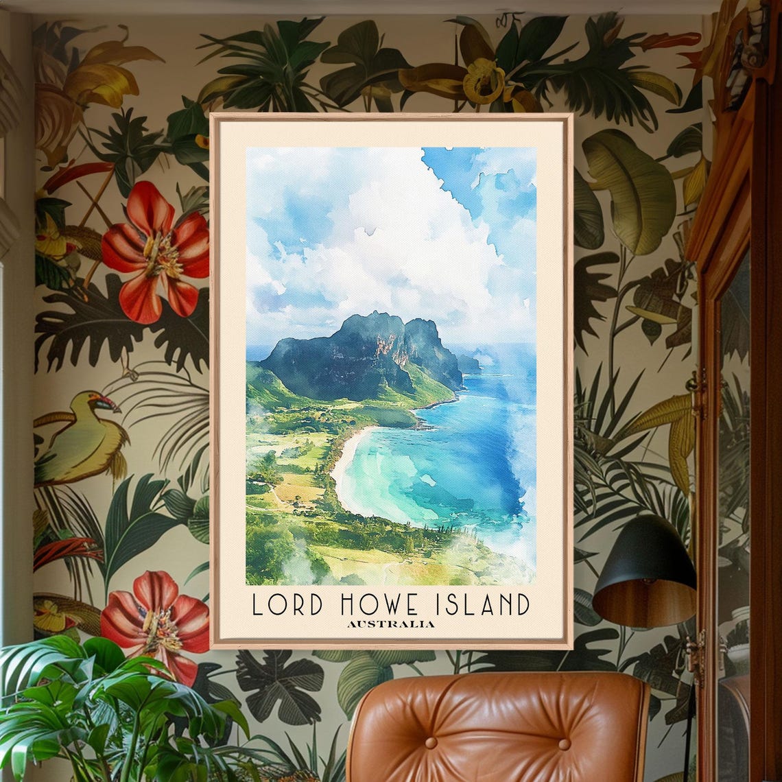 Lord Howe Island Australia Aerial Lagoon Beach Mountain View Poster - Image 2
