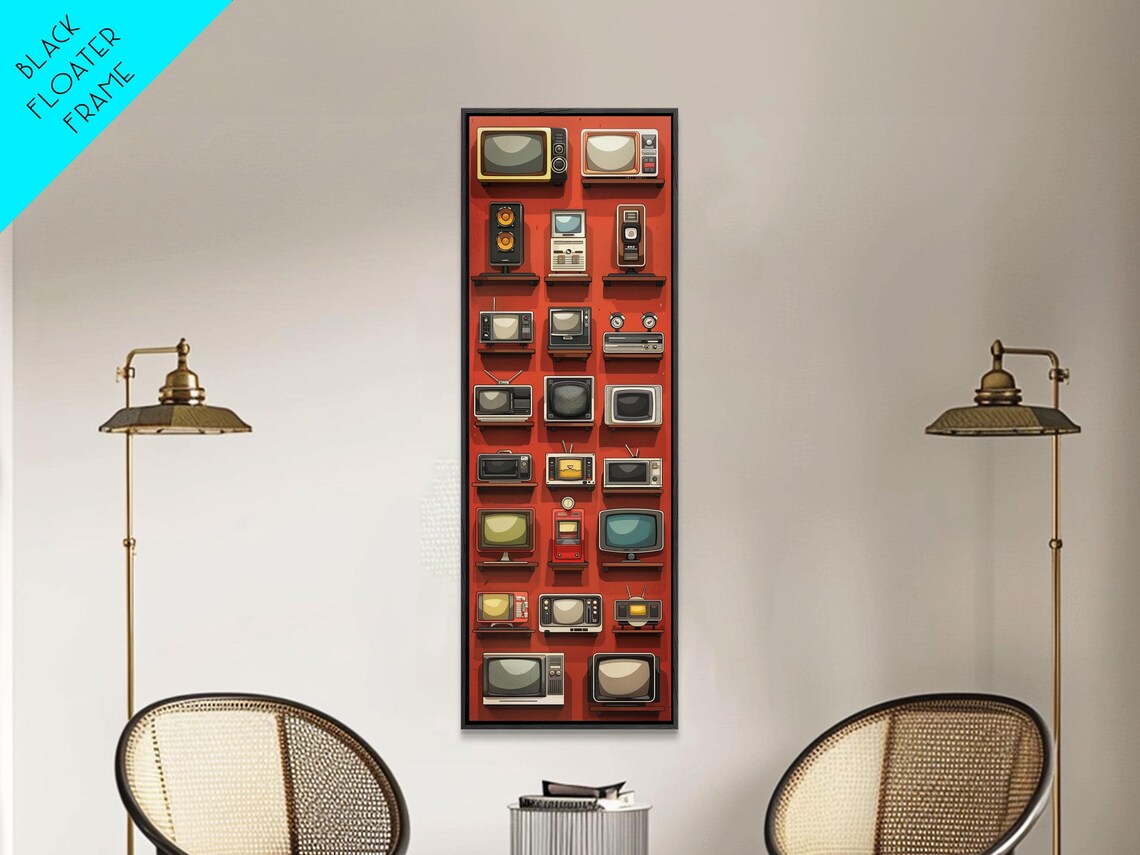 Retro Televions Framed Print Retro Decor Man Cave Art Gift For Him - Image 6