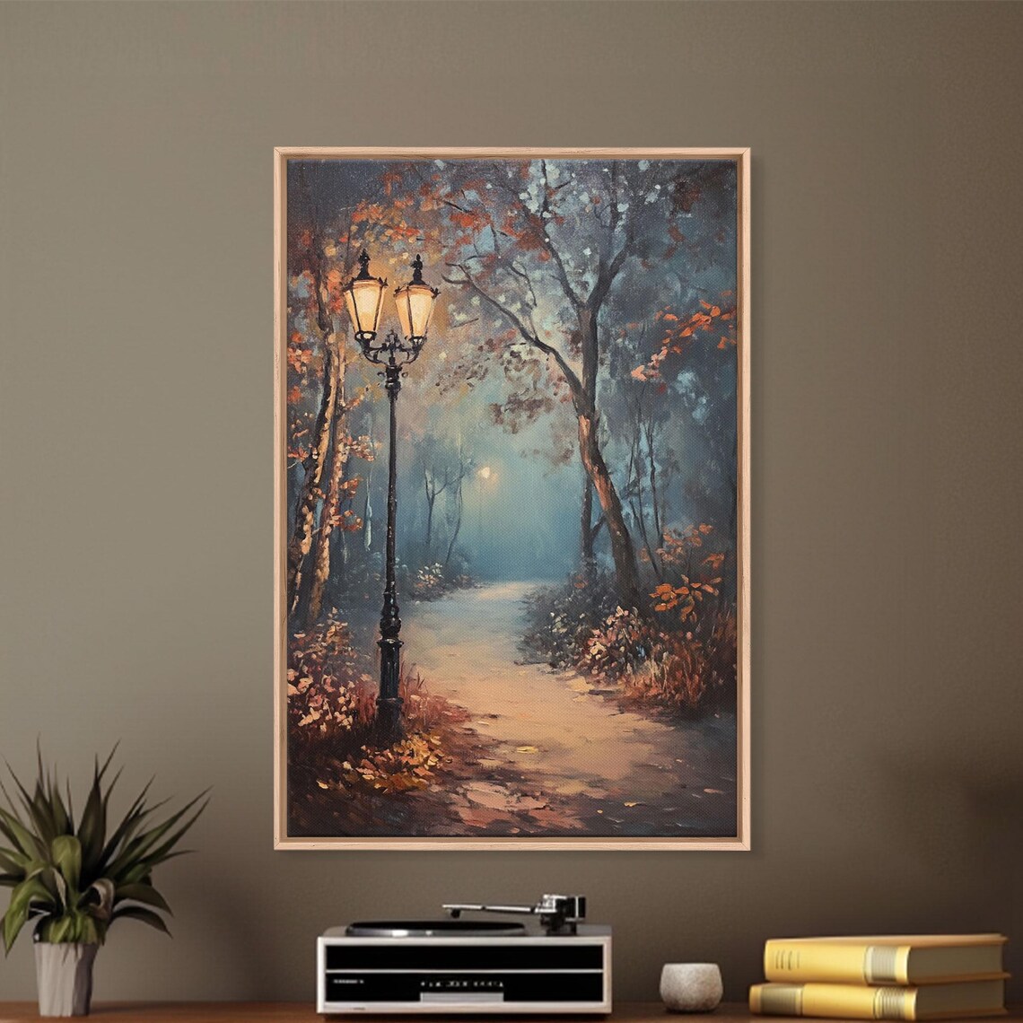Spooky Street Lights in City Park Halloween Art Print - Image 2