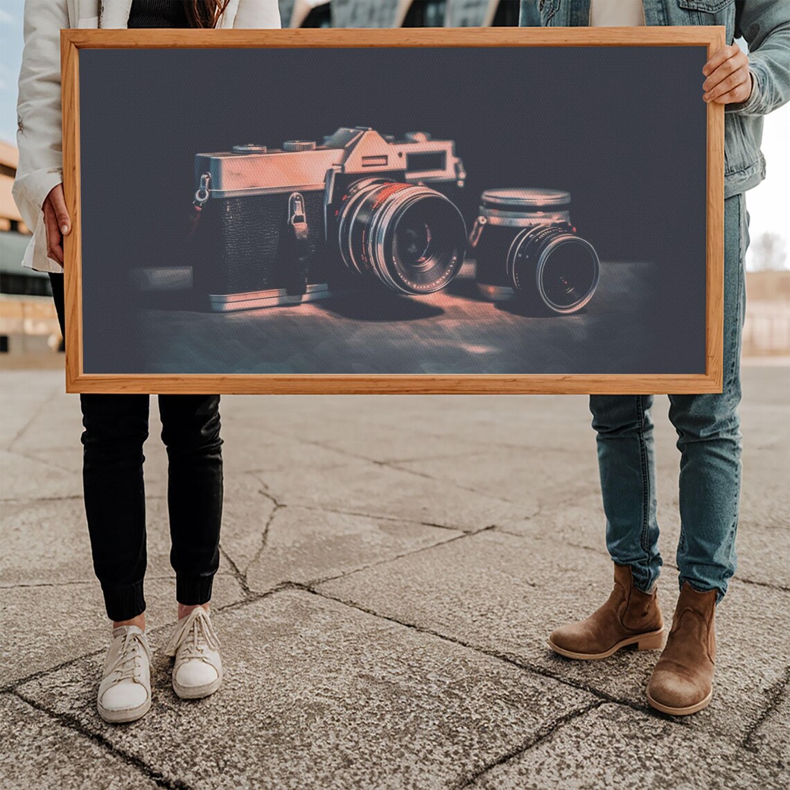 Vintage Film Camera Still Life Retro Photography Gear Moody Dark Wall Art Poster - Image 5