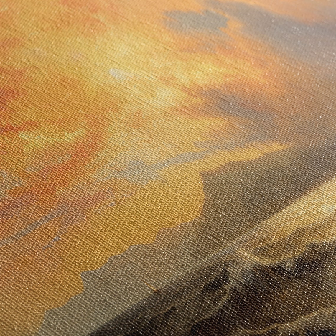 Vintage Seascape Oil Painting Sunset Ocean Waves Panoramic Wall Poster - Image 3