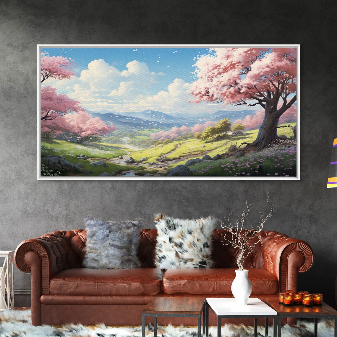 Cherry Blossom Mountains, Spring Panoramic Art Print - Image 5