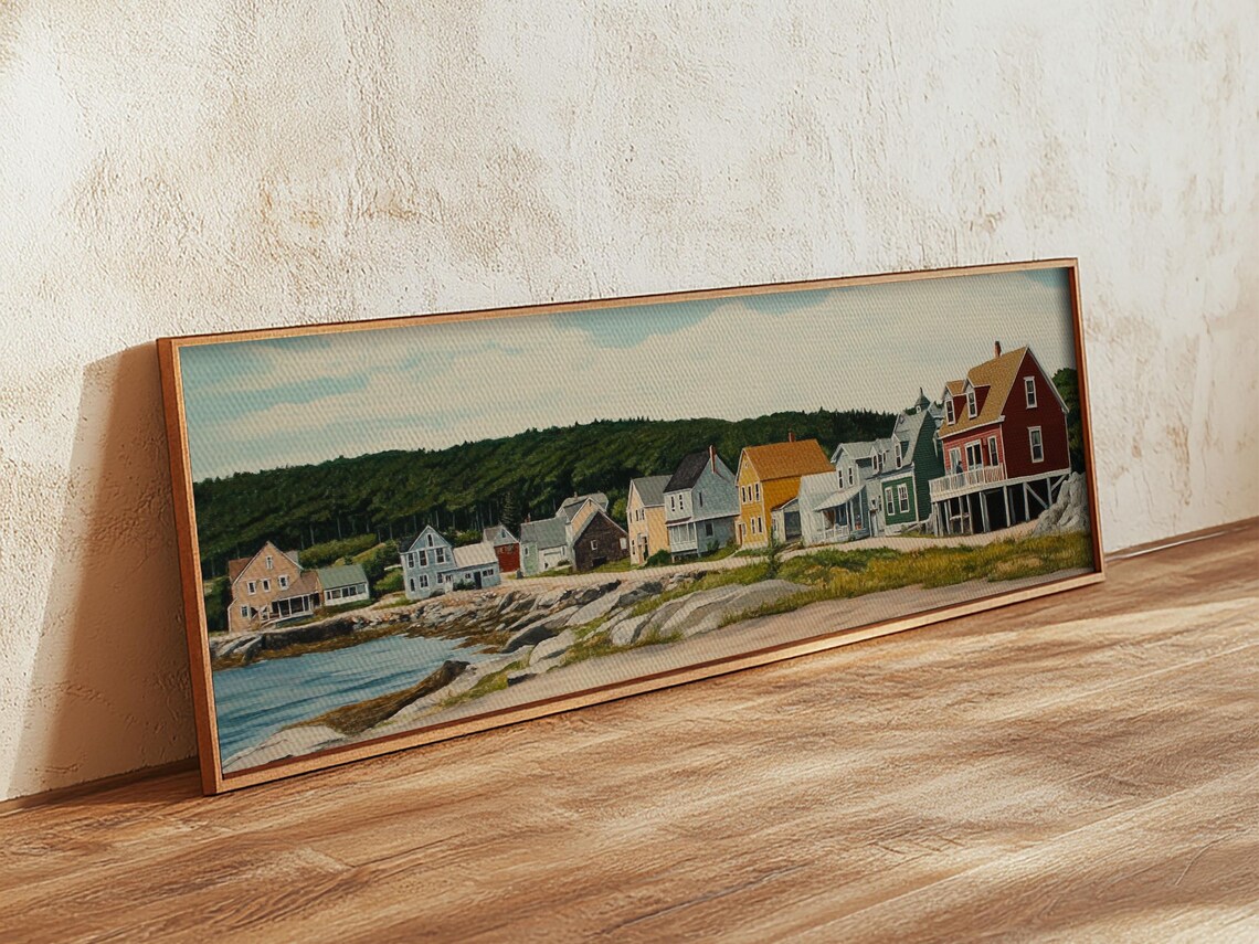 Maine Panoramic Seascape Art Print, Nautical Landscape - Image 2