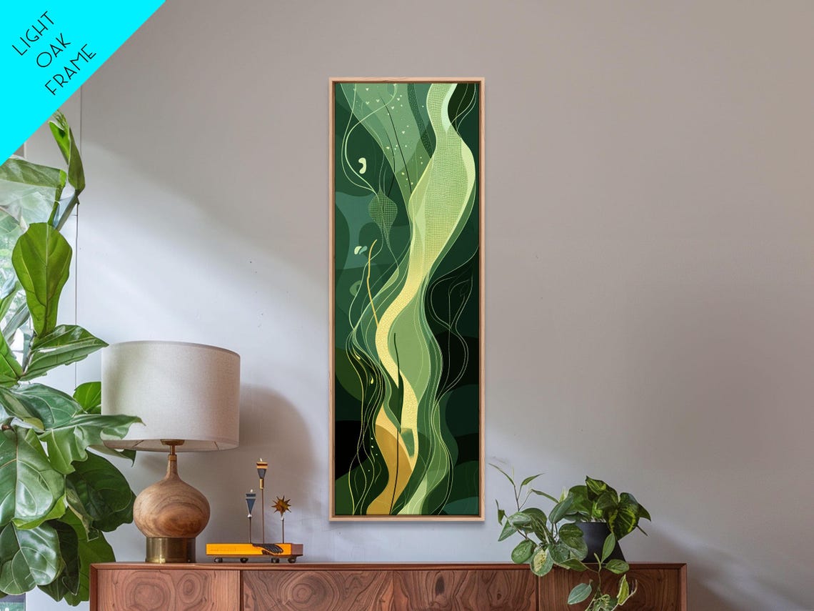 Sage Green Flowing Abstract Botanical Organic Zen Wall Poster - Image 5