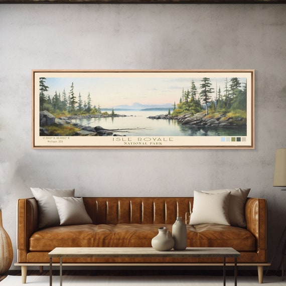 Isle Royale National Park Minimalist Panoramic Travel Poster