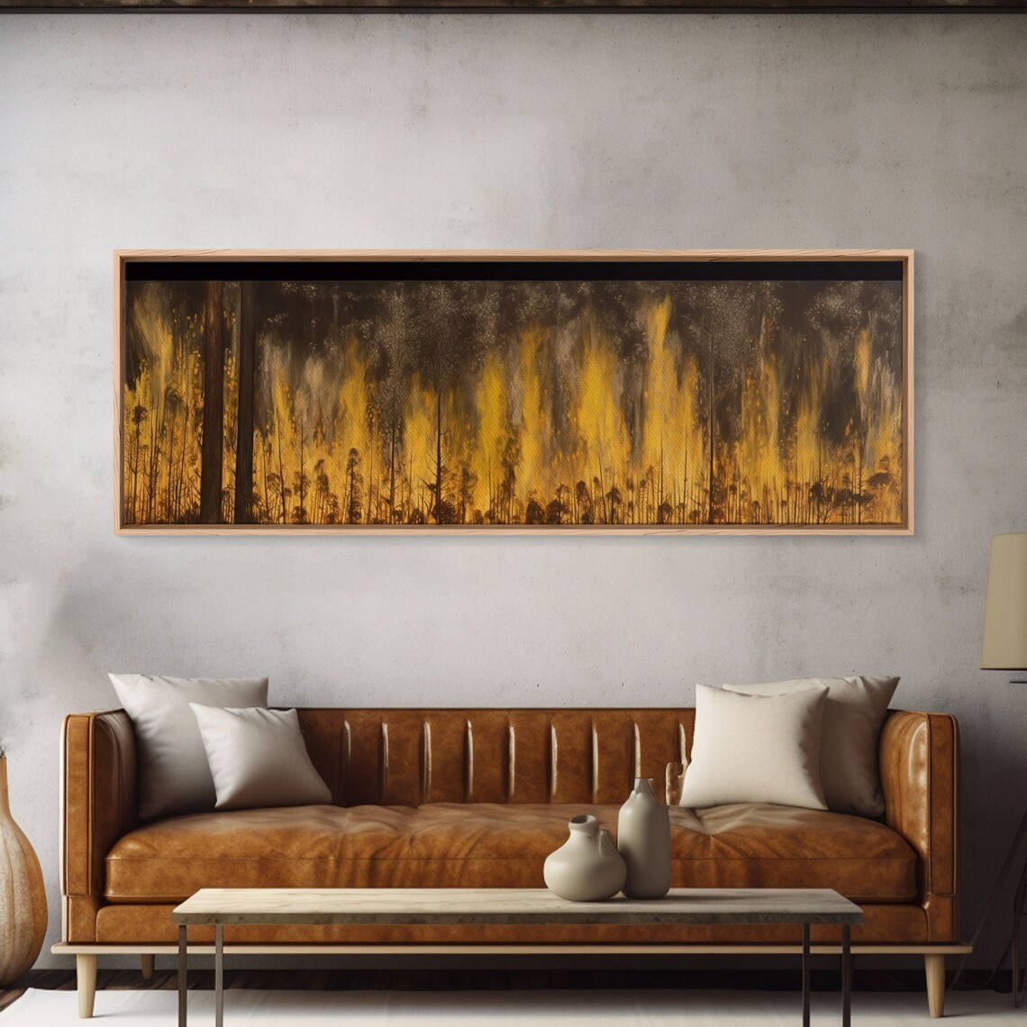 Forest On Fire, Panoramic Wall Art Print