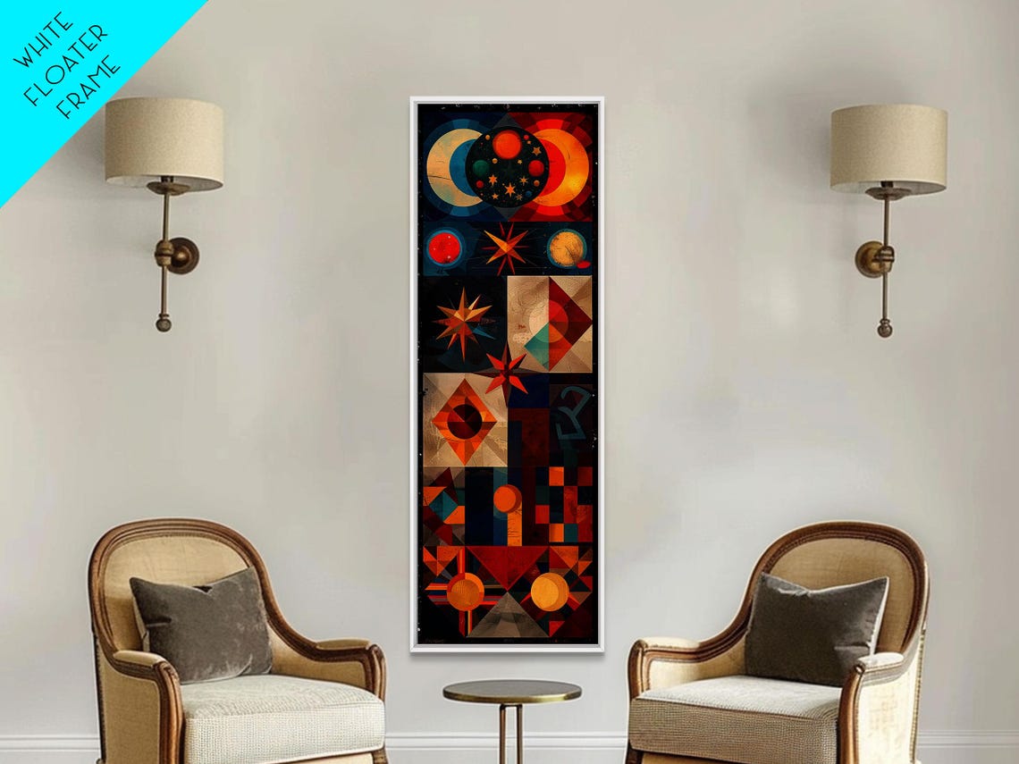 Geometric Cosmic Starry Night Celestial Collage Colorful Art Print - Image 3