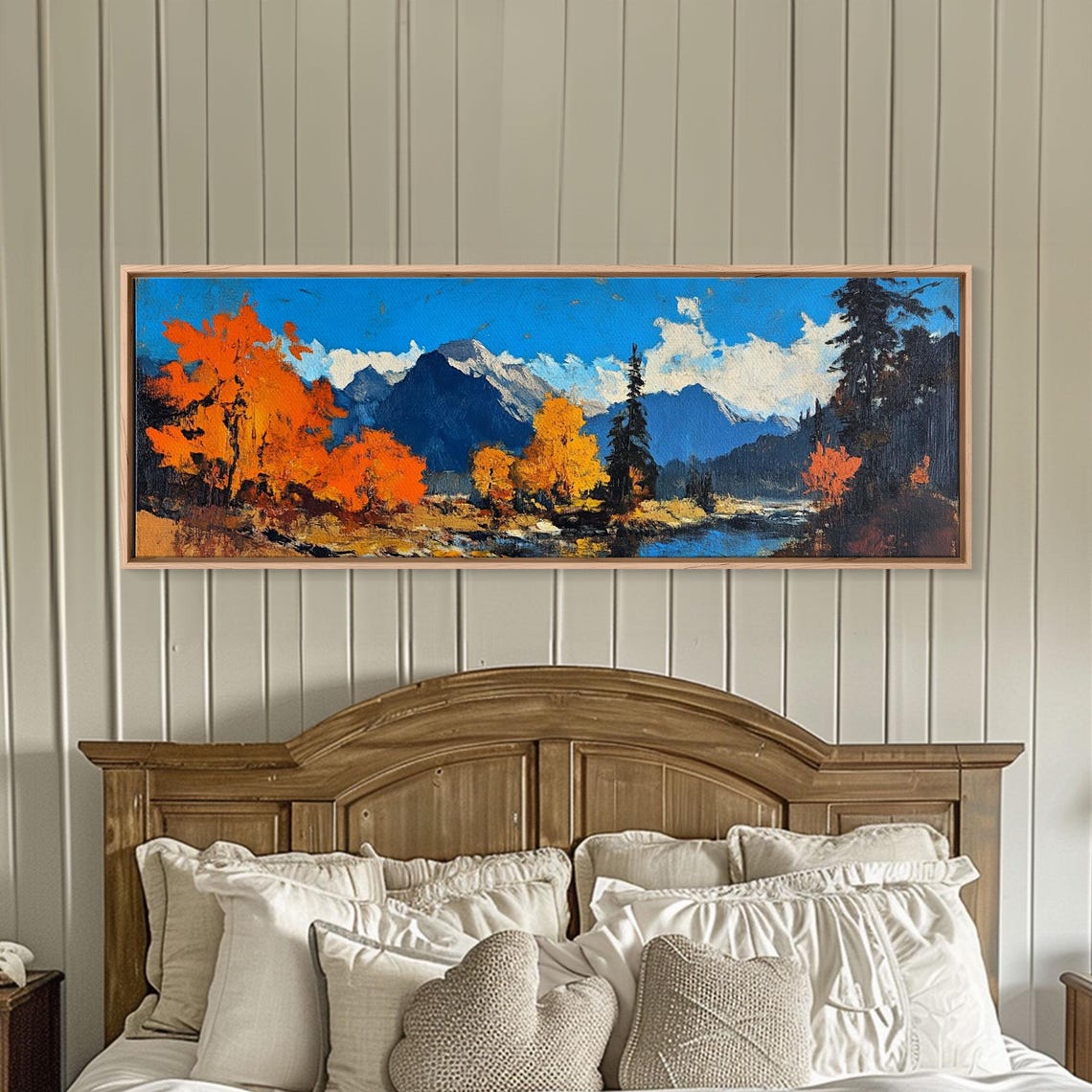 Fall Mountain Peaks Orange Aspen Trees Snow Alpine Landscape Print - Image 4
