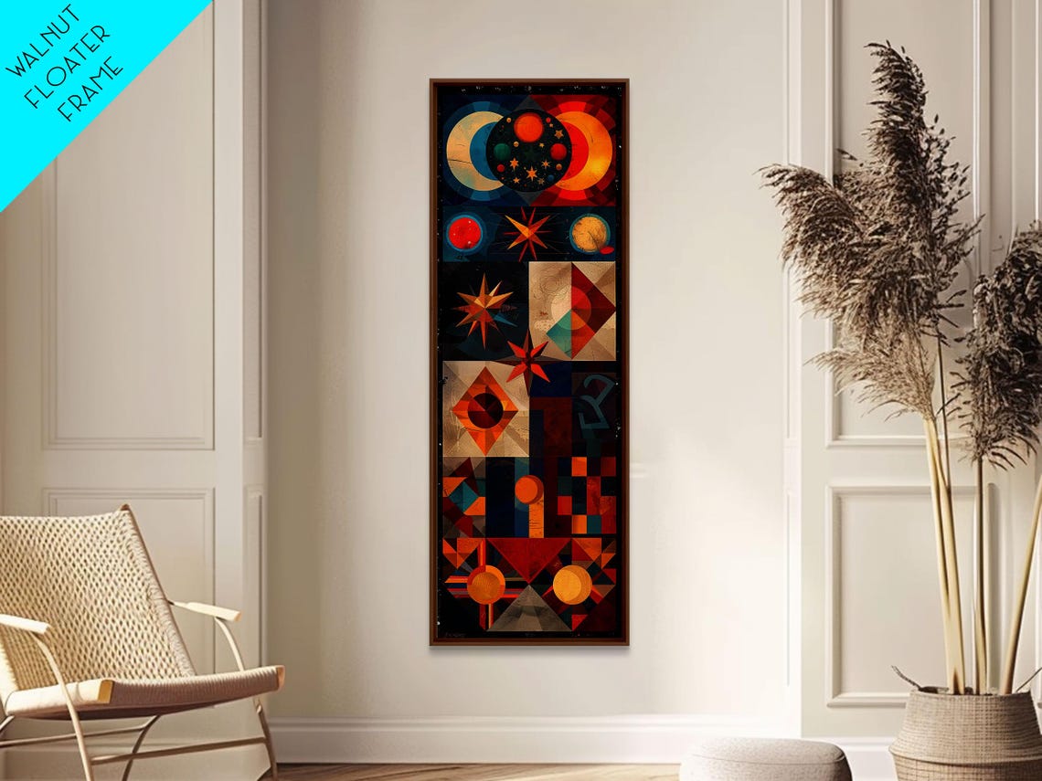 Geometric Cosmic Starry Night Celestial Collage Colorful Art Print - Image 5