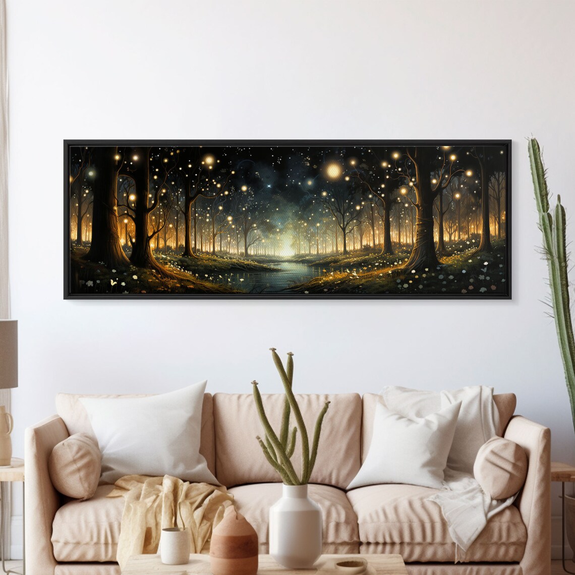 Fantasy Forest Fireflies Art Print, Forest Scene - Image 5