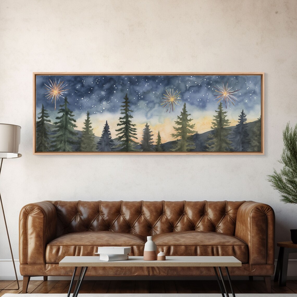 Van Gogh-Inspired Abstract Forest Watercolor Art Print
