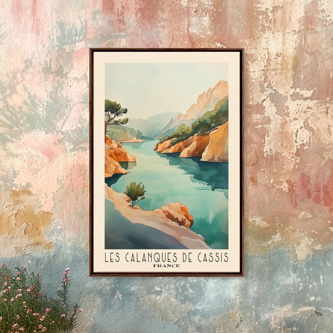 Les Calanques De Cassis France Watercolor Art Print - Image 4