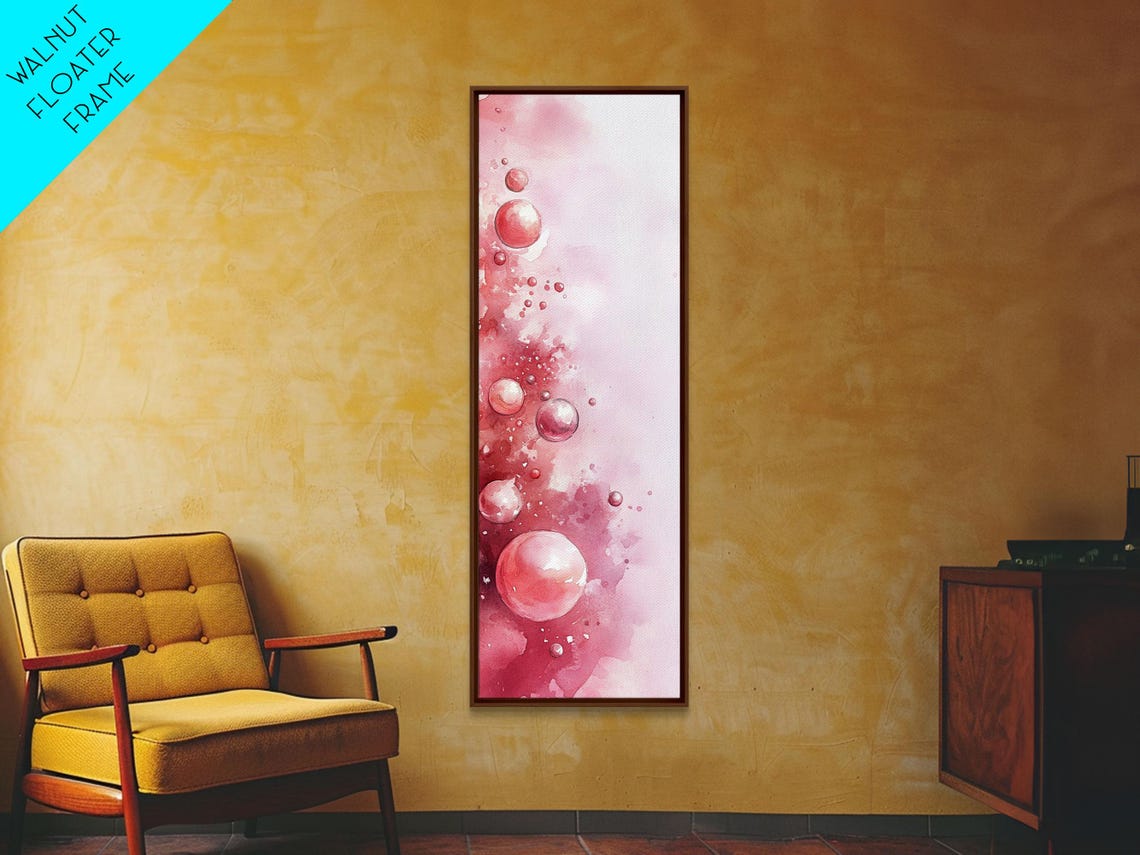 Pink Bubbles Abstract Watercolor Playful Modern Fun Wall Art - Image 4