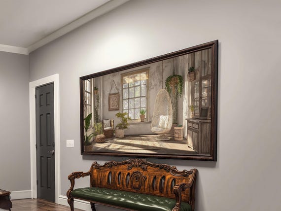 Bright Living Space Framed Print Cottagecore Wall Art Guest Room Decor Rustic Farmhouse Gift Idea Bedroom Artwork Inspiration