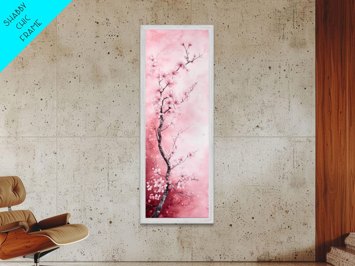 Cherry Blossom Tree Watercolor Pink Blossom Spring Tall Wall Art - Image 5