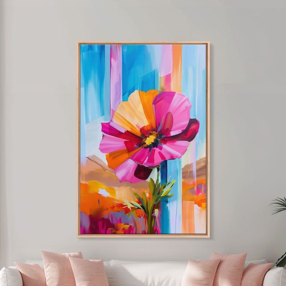 Abstract Flower Bloom, Modern Floral Art Print