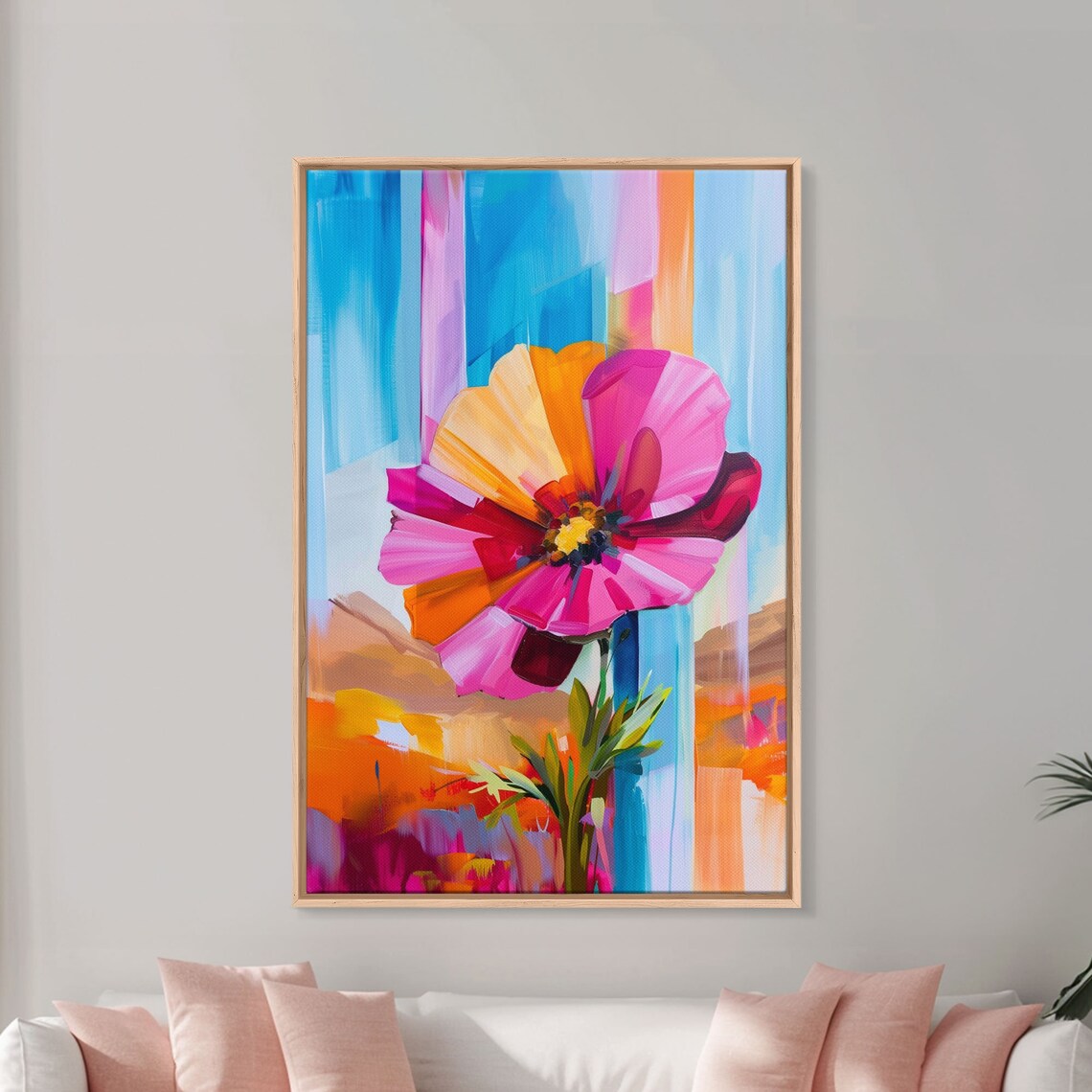 Abstract Flower Bloom, Modern Floral Art Print