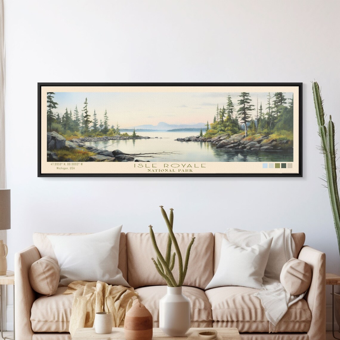 Isle Royale National Park Minimalist Panoramic Travel Poster - Image 5