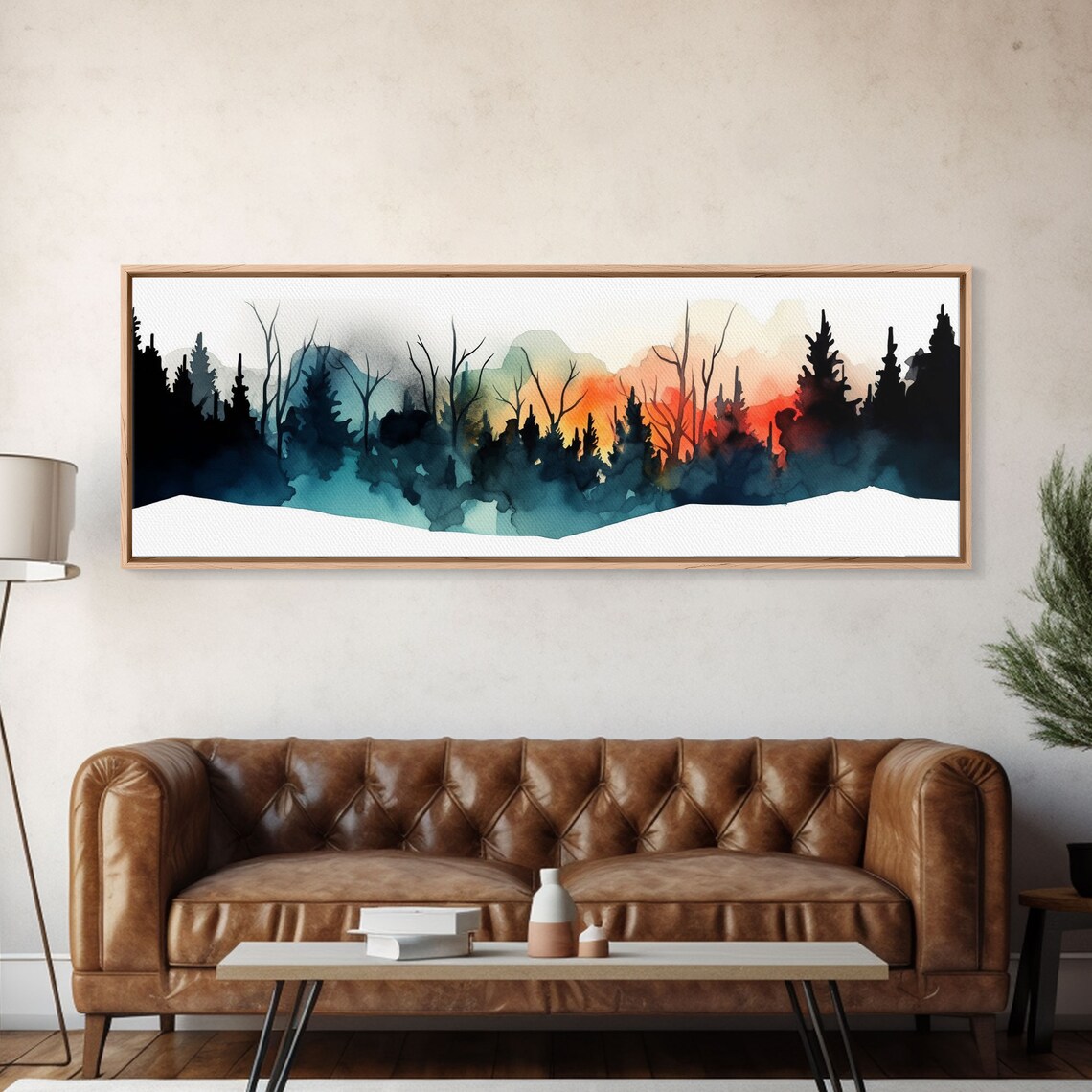 Forest On Fire Watercolor Abstract Forest Art Print - Image 5