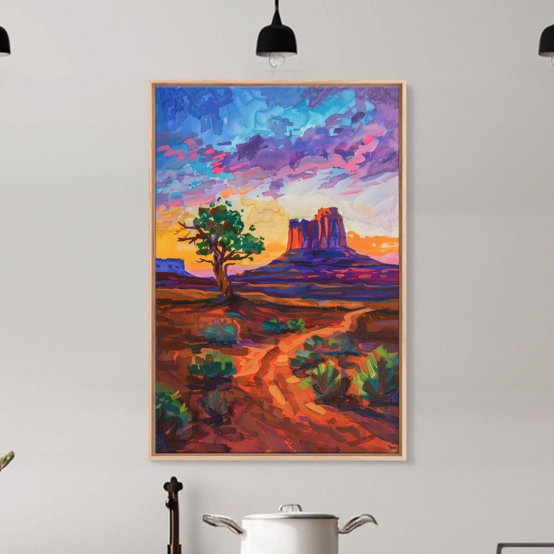 Sunset Over Monument Valley Red Rock Butte Desert Art Poster - Image 3