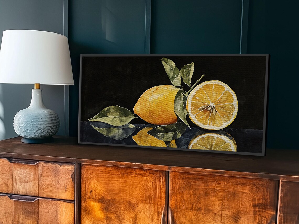 A Lemon And A Half Framed Print Kitsch Kitchen Decor Kitchen Wall Art - Image 3