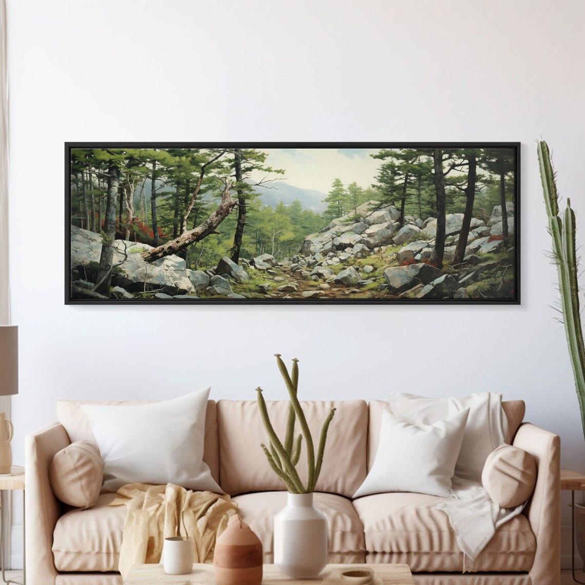 Acadia National Park Watercolor Sunset Art Print