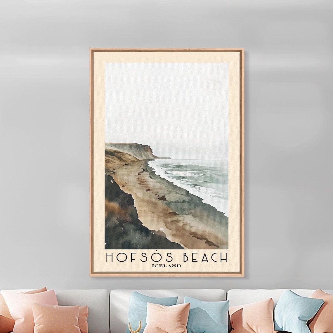 Hofsos Beach Iceland Misty Volcanic Cliffs Moody Shoreline Poster - Image 3