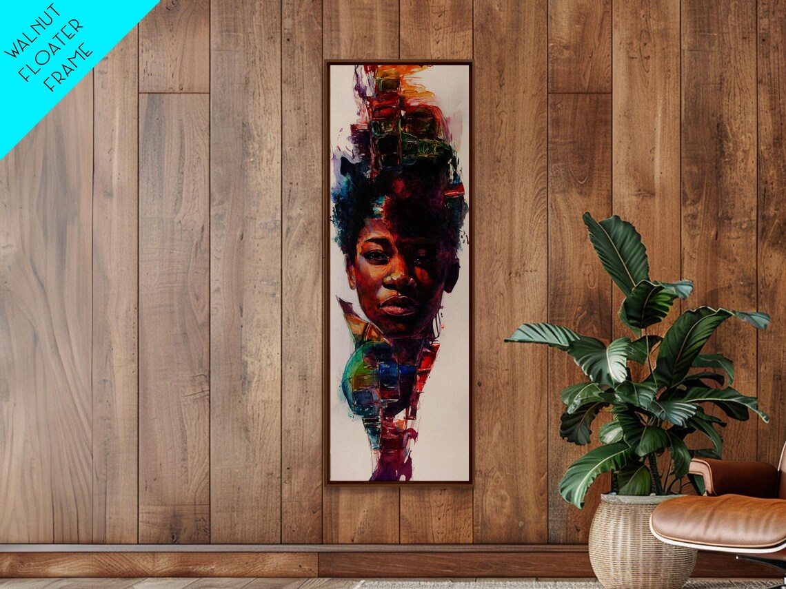 African Woman Portrait Colorful Abstract Watercolor Art Poster - Image 4