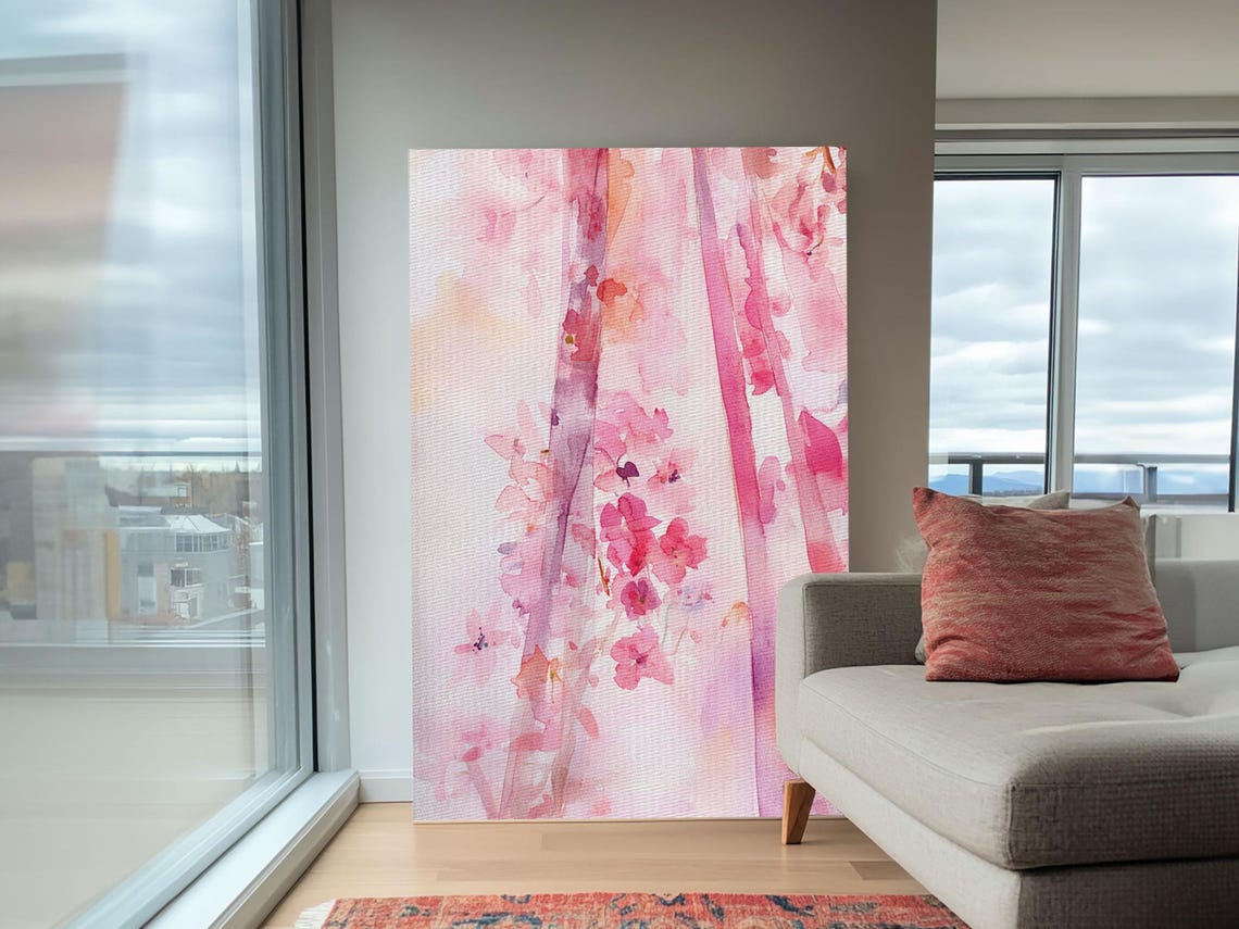 Pink Petals Abstract Floral Watercolor Soft Blush Dreamy Art Poster - Image 4